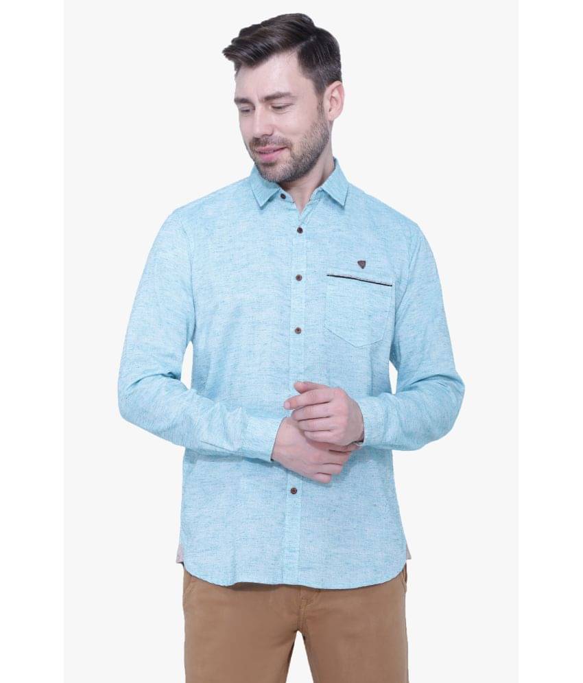 Kuons Avenue - Blue Linen Slim Fit Men's Casual Shirt ( Pack of 1 ) Kuons Avenue - Blue Linen Slim Fit Men's Casual Shirt ( Pack of 1 )