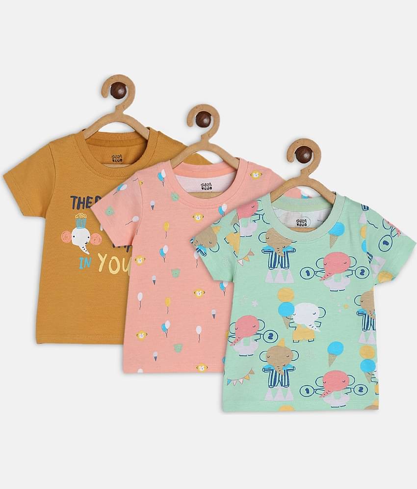 MINI KLUB Pack of 1 Unisex for Baby Cotton T-Shirt ( Multi )