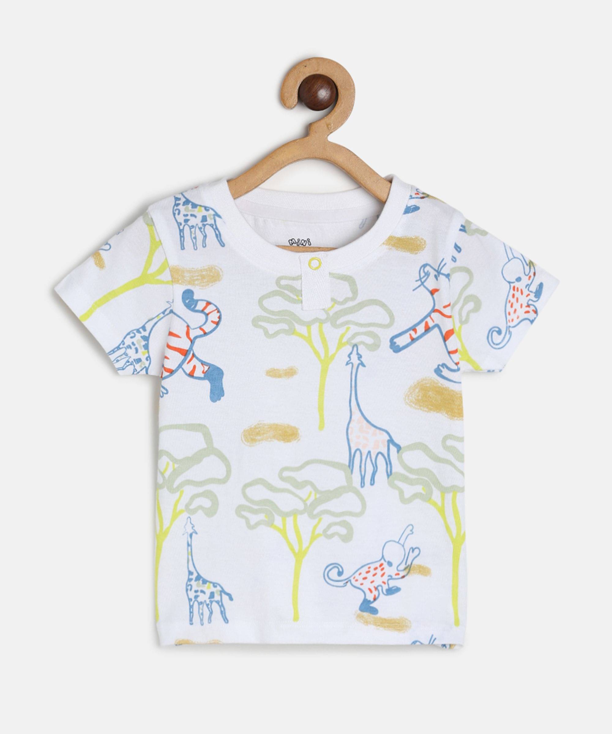     			MINI KLUB Pack of 1 Baby Boys Cotton T-Shirt ( White )