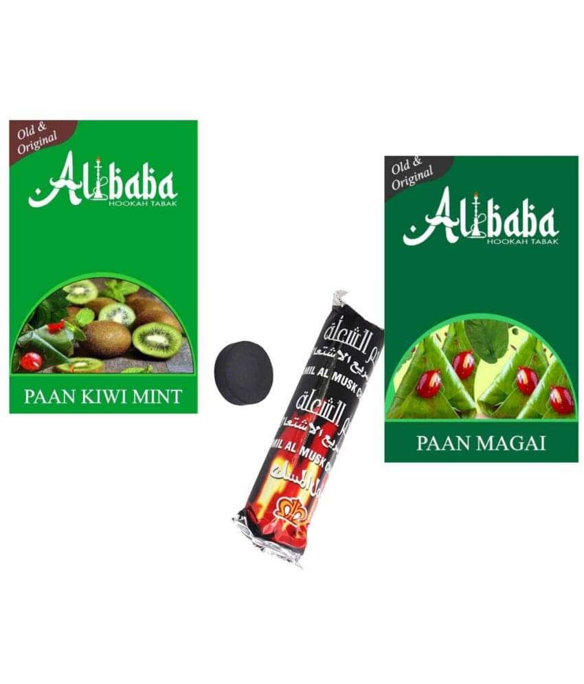     			Alibaba Hookah Flavors Paan Kiwi Mint, Paan Magai With Coal (Pack of 3 )