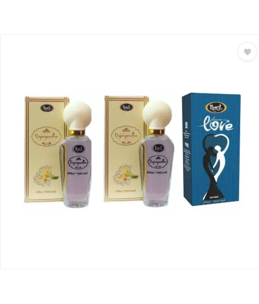 Monet - 2 RAJNIGANDHA  & LOVE FOREVER PERFUME 30 ML EACH Eau De Parfum (EDP) For Men,Women 90 ( Pack of 3 )     			Monet - 2 RAJNIGANDHA  & LOVE FOREVER PERFUME 30 ML EACH Eau De Parfum (EDP) For Men,Women 90 ( Pack of 3 )