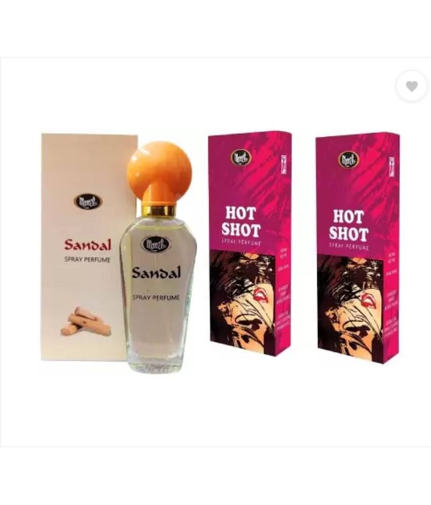 Monet - SANDAL PERFUME 30ML&2 HOT SHOT PERFUME 30 ML EACH Eau De Parfum (EDP) For Women,Men 90 ( Pack of 3 )     			Monet - SANDAL PERFUME 30ML&2 HOT SHOT PERFUME 30 ML EACH Eau De Parfum (EDP) For Women,Men 90 ( Pack of 3 )