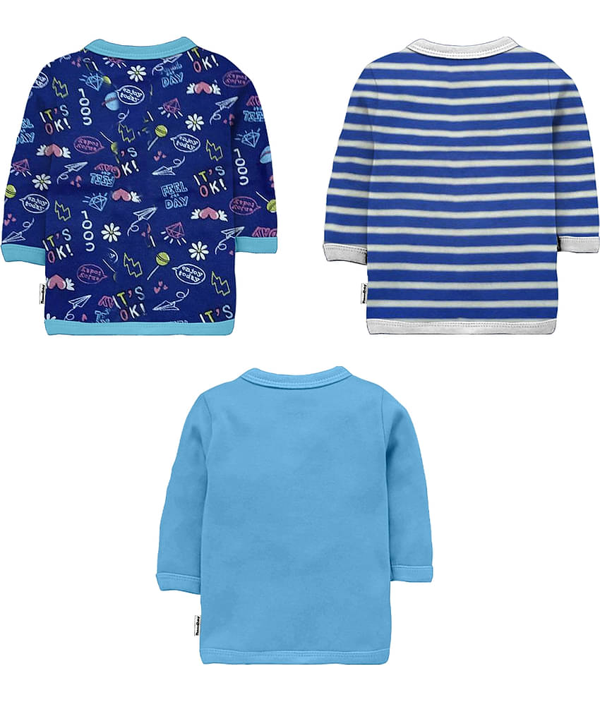 NammaBaby Pack of 3 Baby Girls Cotton Shirt ( Blue )