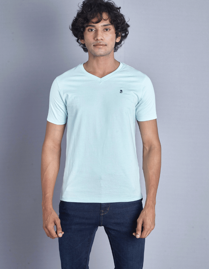 Notamm Pack of 1 Cotton Regular Fit Men's T-Shirt ( Sky Blue )