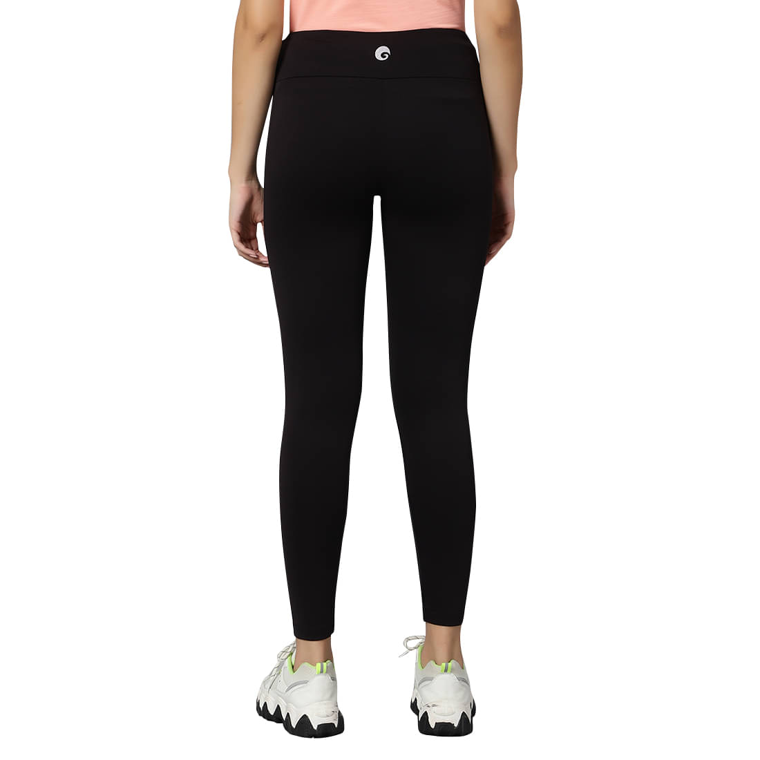     			Omtex Black Polyester Solid Tights - Single
