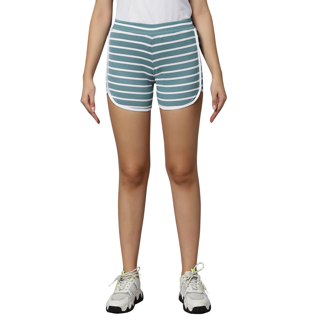     			Omtex Grey Polyester Solid Shorts - Single