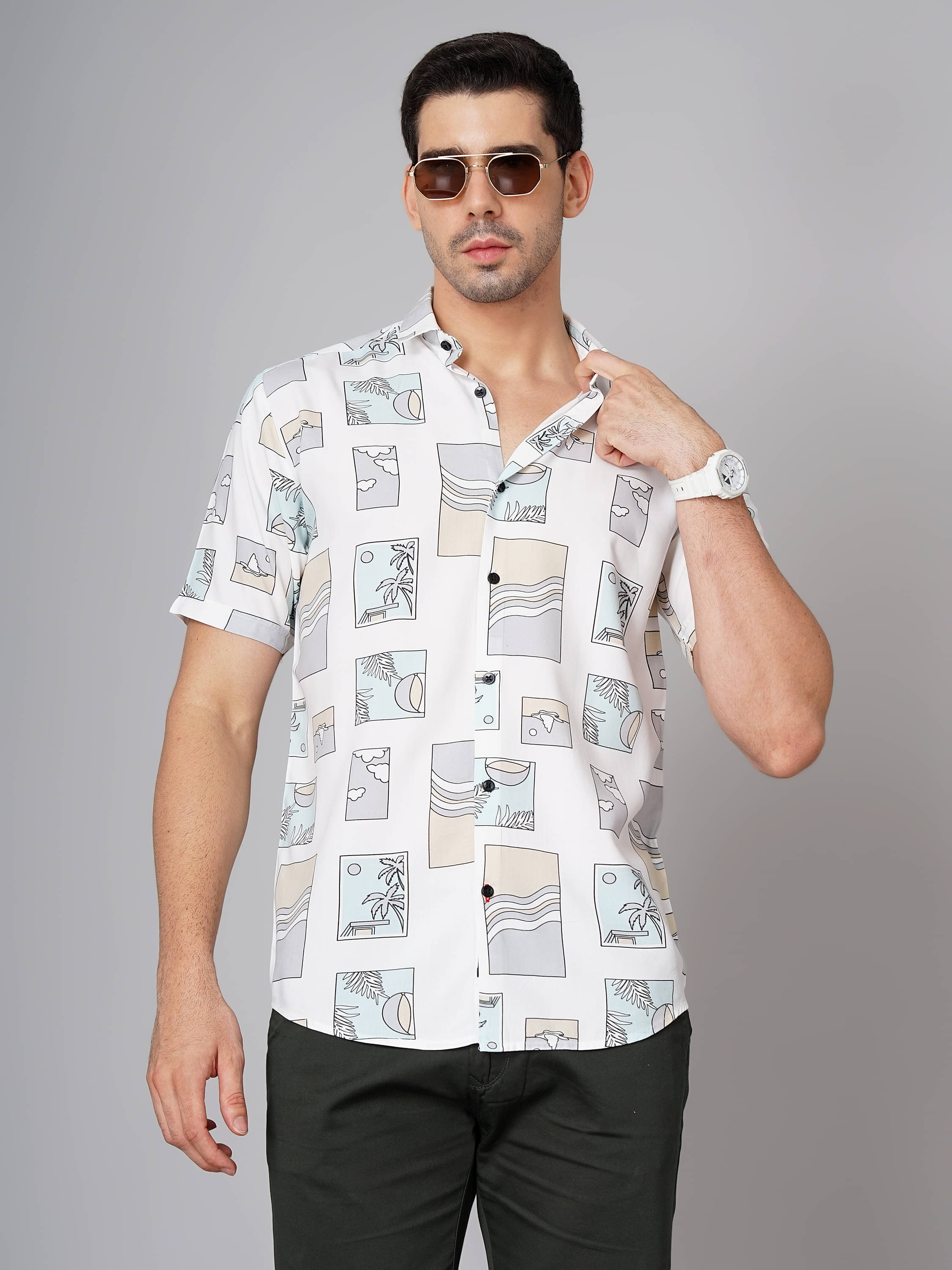 Paul Street - White Viscose Slim Fit Men's Casual Shirt ( Pack of 1 ) Paul Street - White Viscose Slim Fit Men's Casual Shirt ( Pack of 1 )