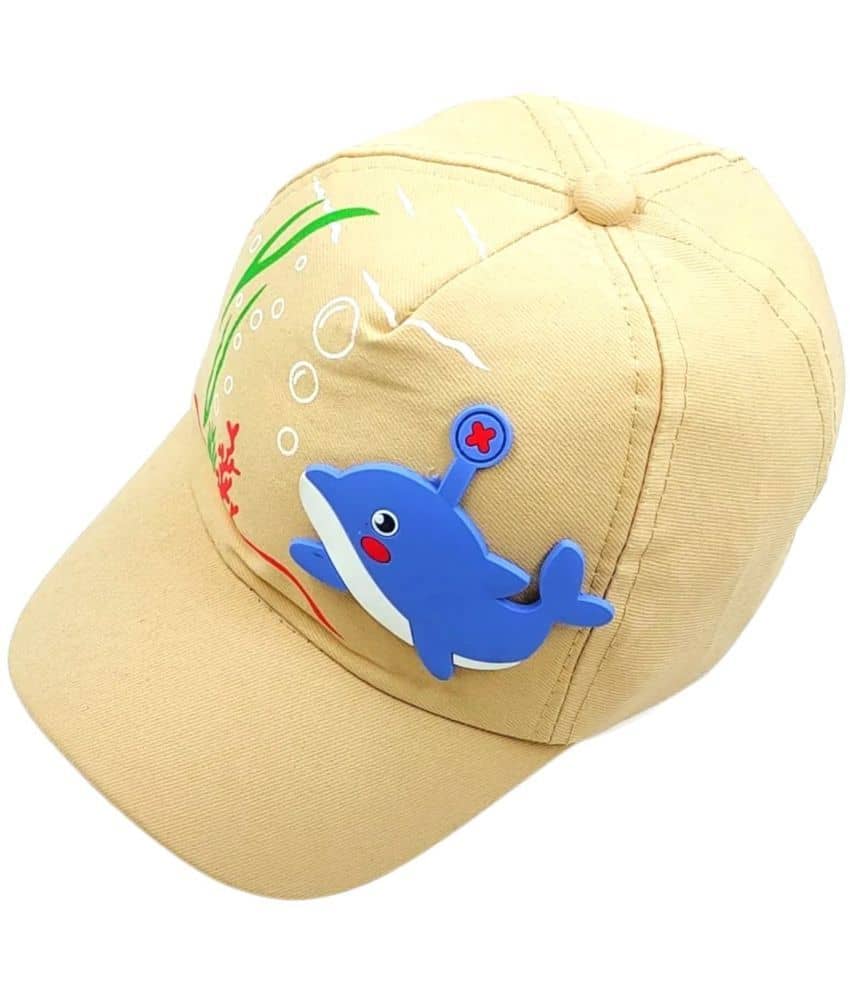 Zacharias Girl's Kids Cotton Baseball Cap kc-28 (Beige_1-4 Years) (Pack of 1)
