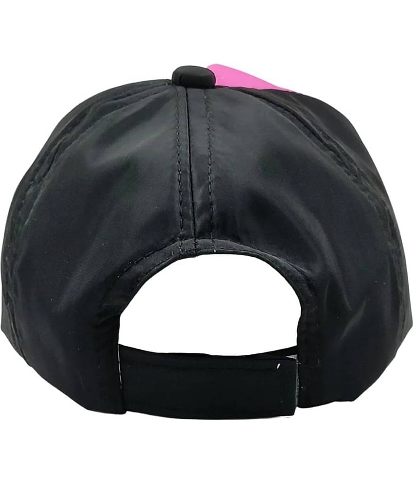 Zacharias Unisex Kids Cotton & Polyester Baby Cap kc-21 (Black & Pink_9-24 Months) (Pack of 1)