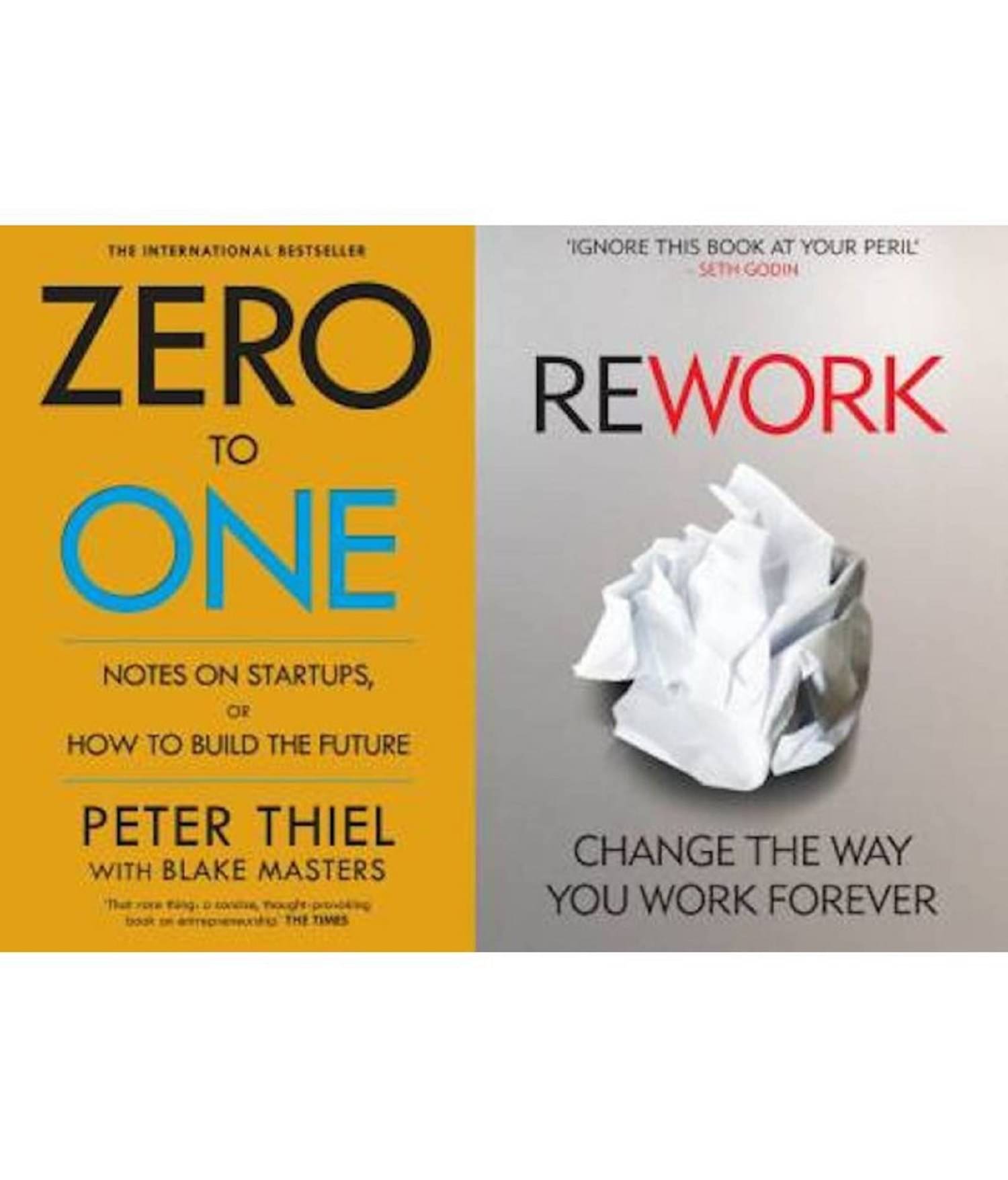     			Zero To One + Rework (Set Of Two) (Paperback, ERIC RIES, Heinemeier Hansson David) (Paperback, PETER THEIL, Jason Fried & David Heinemeier Hansson)