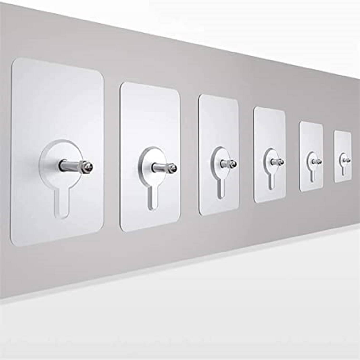     			Heavy-Duty Self-Adhesive Wall Hooks - No-Drill, Damage-Free Hanging for Photos (Set of 6 )