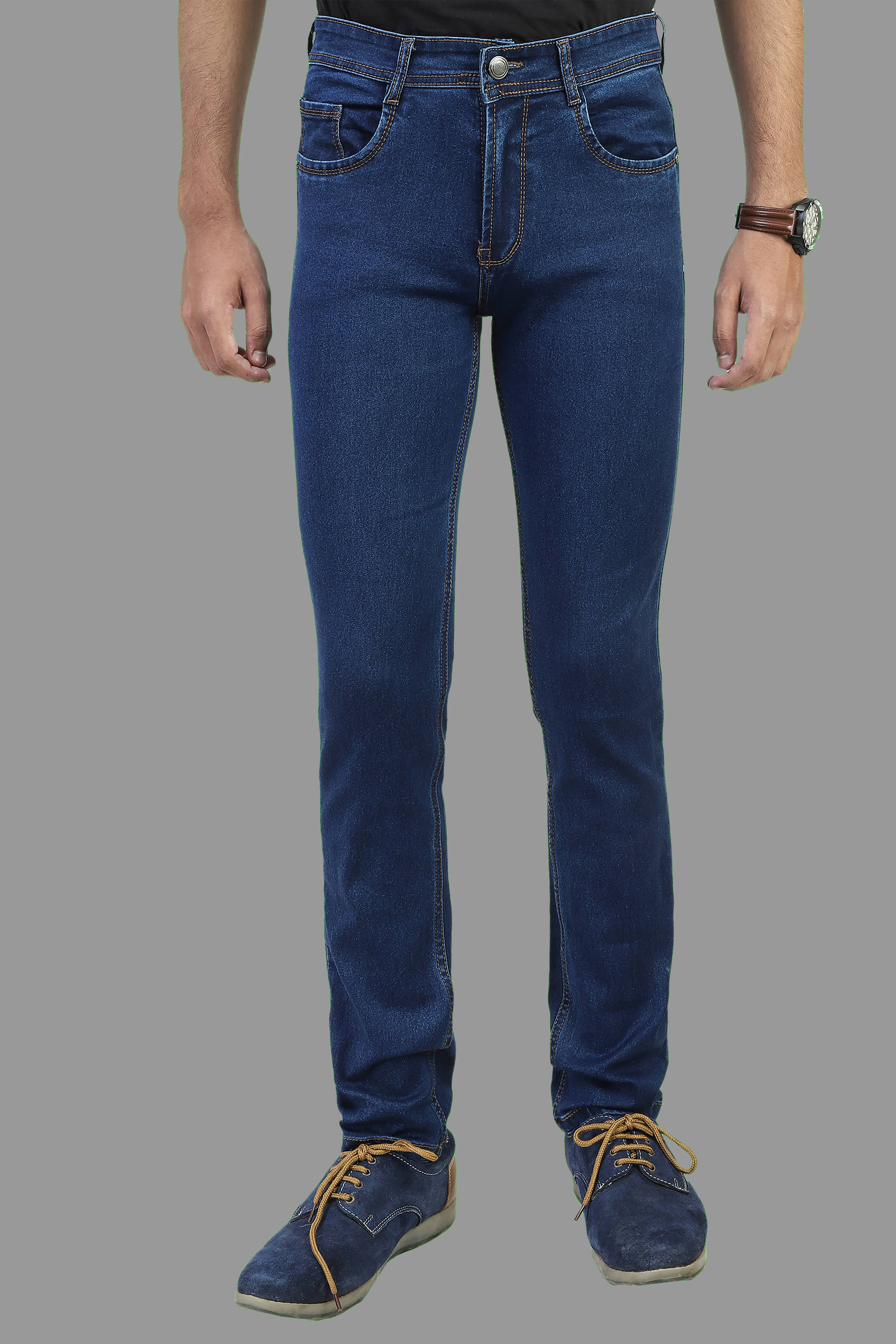 plounge - Indigo Blue Denim Regular Fit Men's Jeans ( Pack of 1 ) - Jeans | Buy online on ZillyBuy