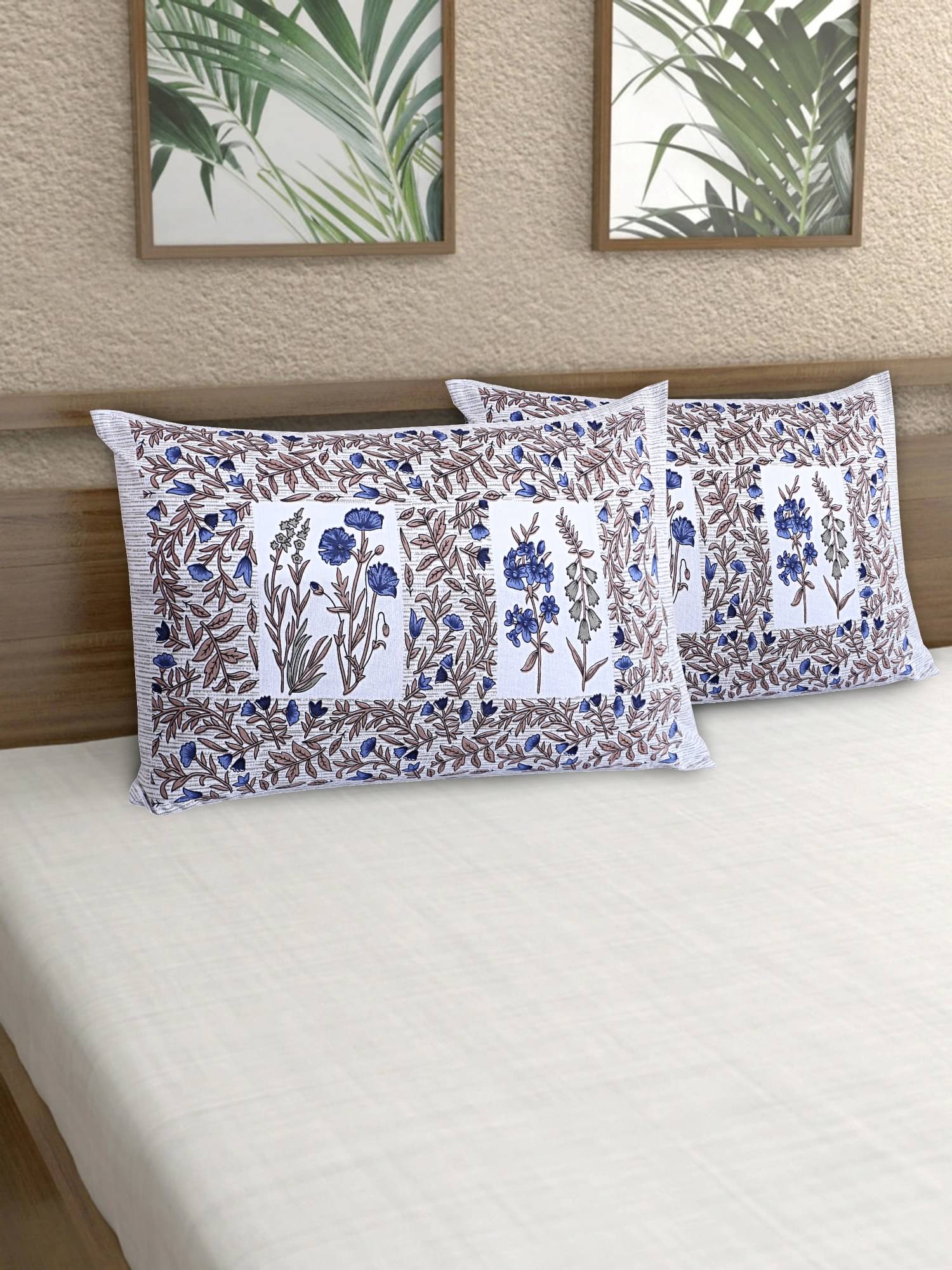 AJ Home - Pack of 2 Cotton Ethnic Regular Pillow Cover ( 68.58 cm(27) x 43.18 cm(17) ) - Blue AJ Home - Pack of 2 Cotton Ethnic Regular Pillow Cover ( 68.58 cm(27) x 43.18 cm(17) ) - Blue