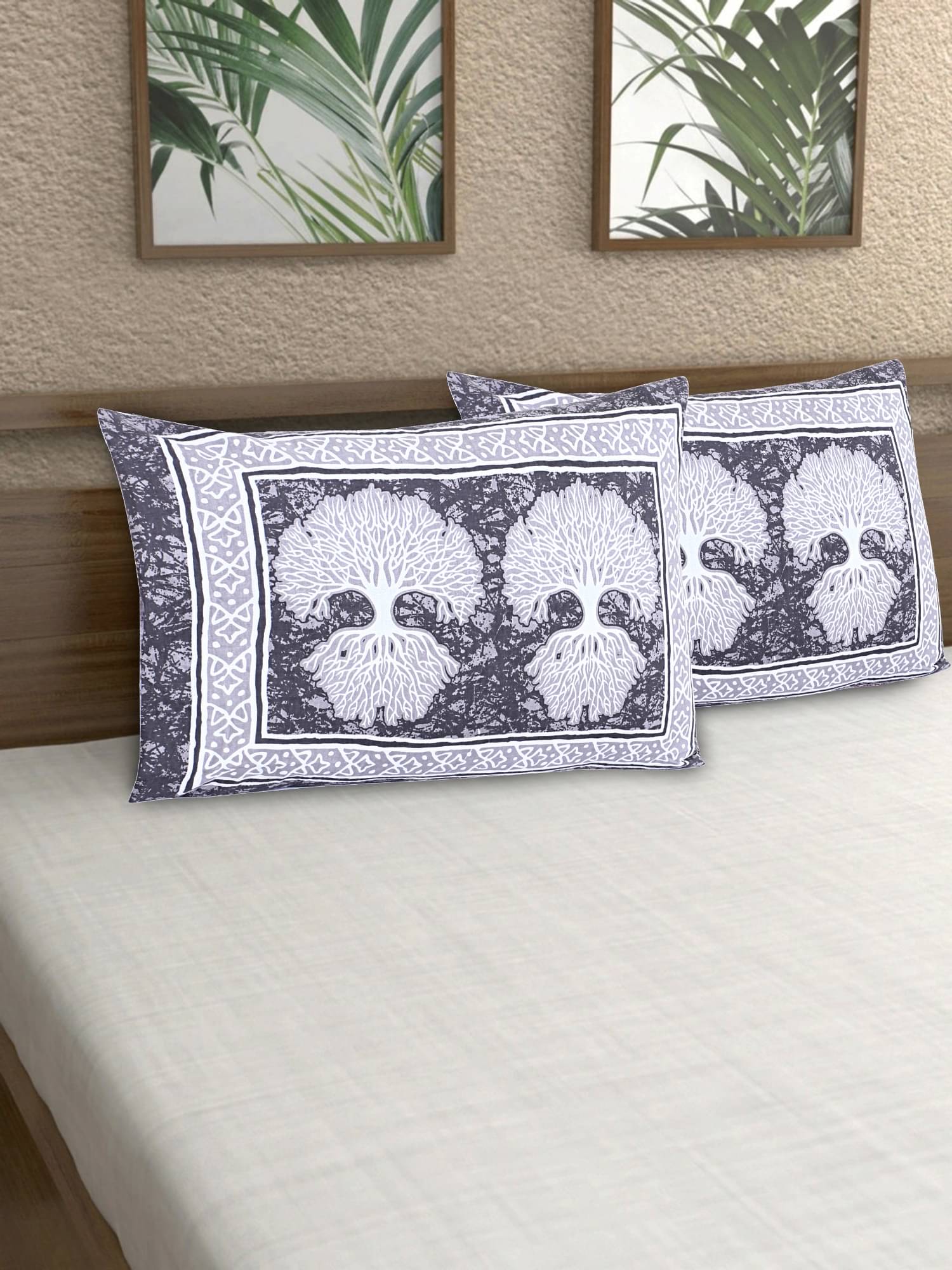 AJ Home - Pack of 2 Cotton Ethnic Regular Pillow Cover ( 68.58 cm(27) x 43.18 cm(17) ) - Gray AJ Home - Pack of 2 Cotton Ethnic Regular Pillow Cover ( 68.58 cm(27) x 43.18 cm(17) ) - Gray