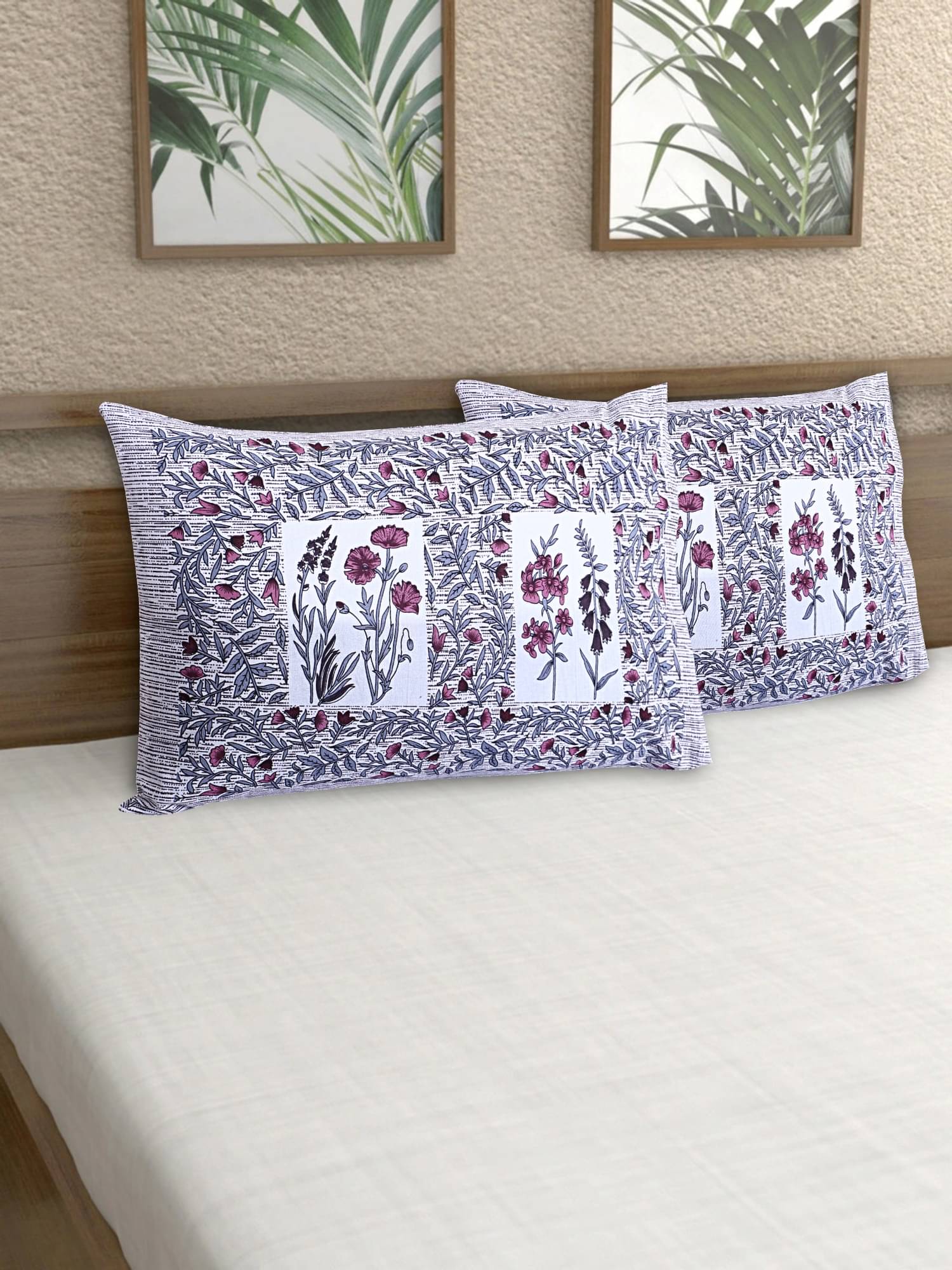     			AJ Home - Pack of 2 Cotton Ethnic Regular Pillow Cover ( 68.58 cm(27) x 43.18 cm(17) ) - Pink