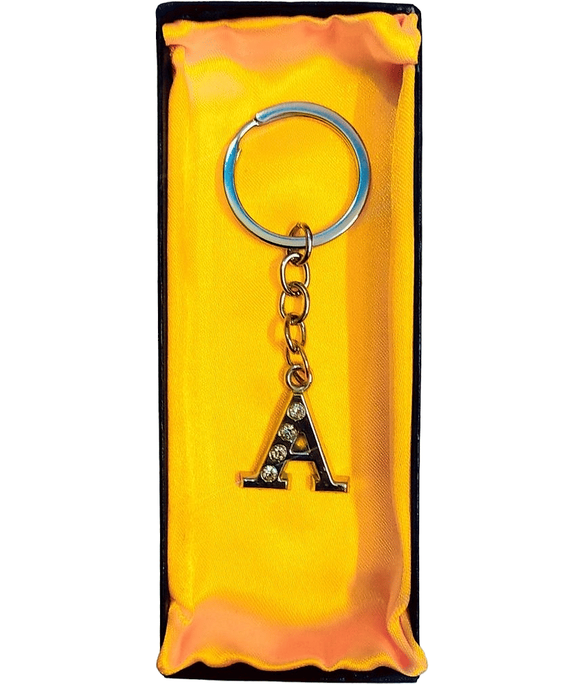 Americ Style - Silver Men's Alphabet Keychain ( Pack of 1 )