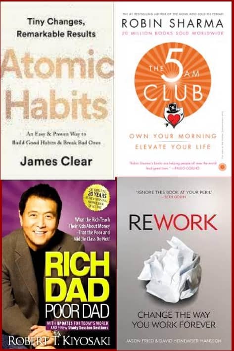 Atomic Habits 5 Am Club + Rich Dad Poor Dad + Rework - Stationery | Buy online on ZillyBuy