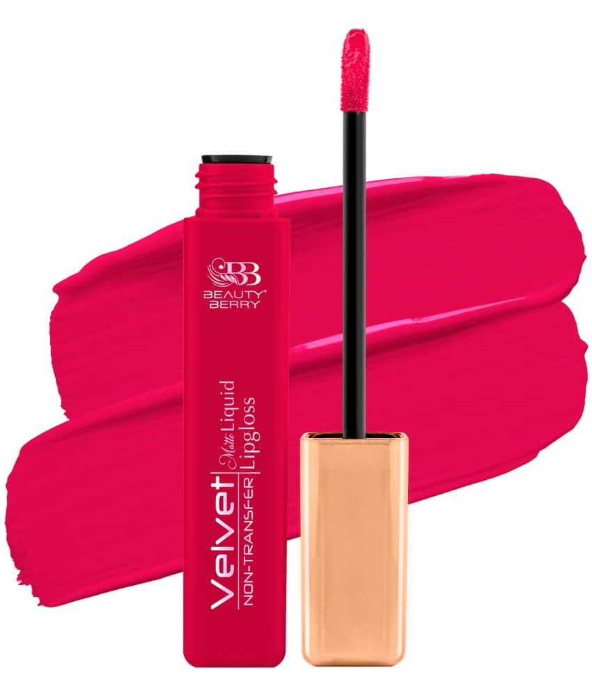 Beauty Berry Velvet Non Transfer Liquid Lipstick for Women 5ml, Fuschia Pink (Shade - 24)