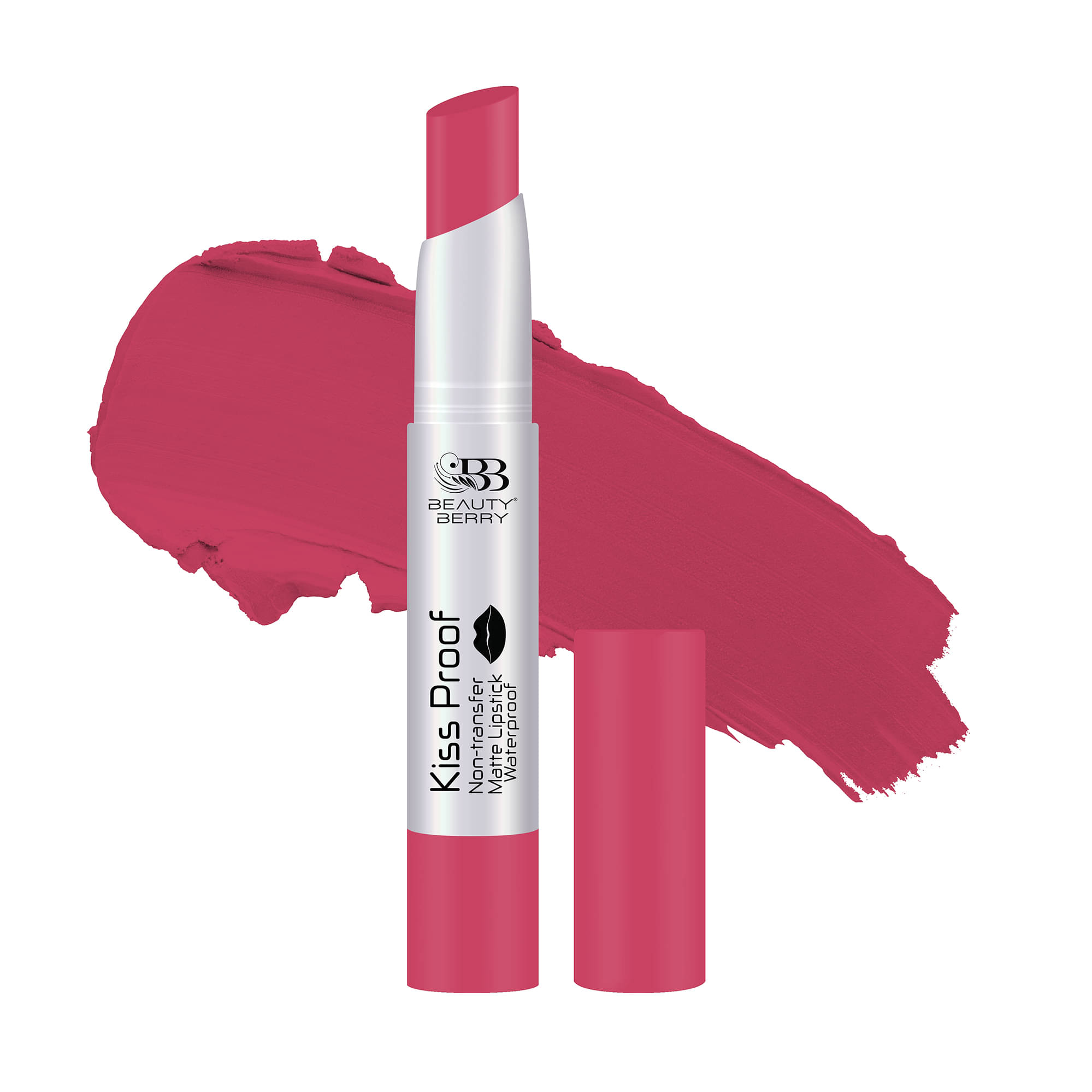     			Beauty Berry Kiss Proof Matte Highly Pigmented Lipstick 2.1g, Pink (Shade - 18)
