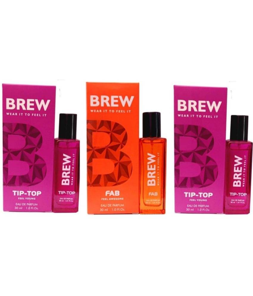 Brew - 1 FAB&2 TIP TOP PERFUME ,30 ML EACH , PACK OF 3 . Eau De Parfum (EDP) For Unisex 90 ( Pack of 3 ) Brew - 1 FAB&2 TIP TOP PERFUME ,30 ML EACH , PACK OF 3 . Eau De Parfum (EDP) For Unisex 90 ( Pack of 3 )