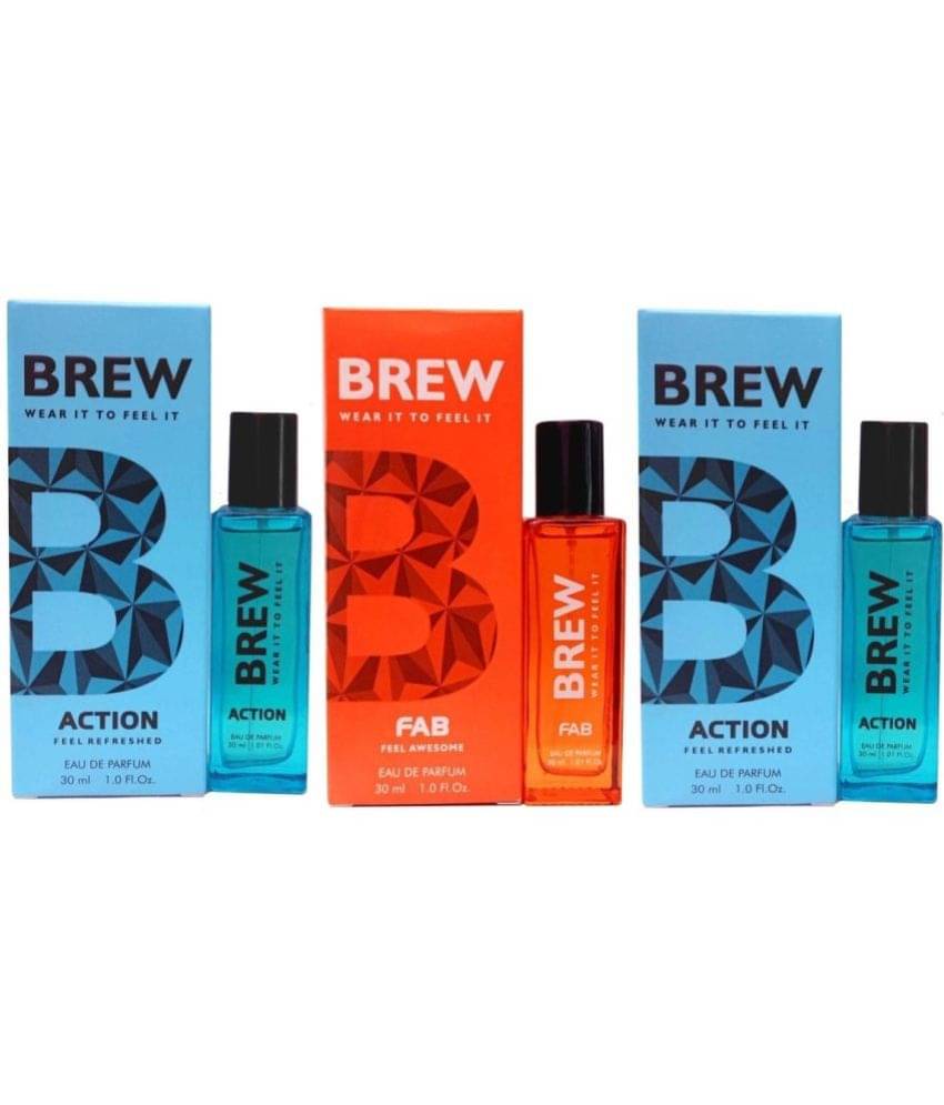     			Brew - 1 FAB & 2ACTION PERFUME ,30 ML EACH , PACK OF 3 . Eau De Parfum (EDP) For Unisex 90 ( Pack of 3 )
