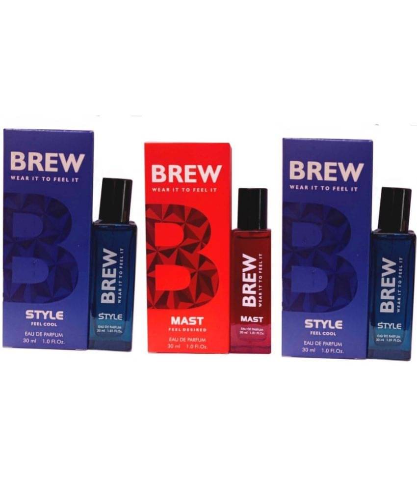 Brew - 2 STYLE 1 MAST PERFUME,30 ML EACH , PACK OF 3 . Eau De Parfum (EDP) For Unisex 90 ( Pack of 3 )     			Brew - 2 STYLE 1 MAST PERFUME,30 ML EACH , PACK OF 3 . Eau De Parfum (EDP) For Unisex 90 ( Pack of 3 )
