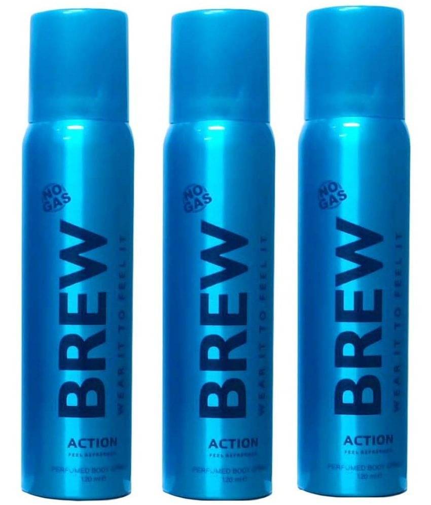     			Brew - BREW 3 ACTION & 120ML EACH, Deodorant Spray for Men,Women 360 ml ( Pack of 3 )