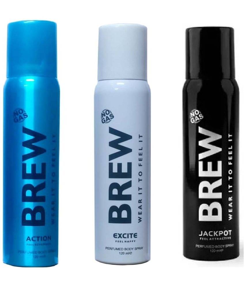    			Brew - BREW1JACPOT 1EXCITE&ACTION  120ML EACH, Deodorant Spray for Men,Women 360 ml ( Pack of 3 )