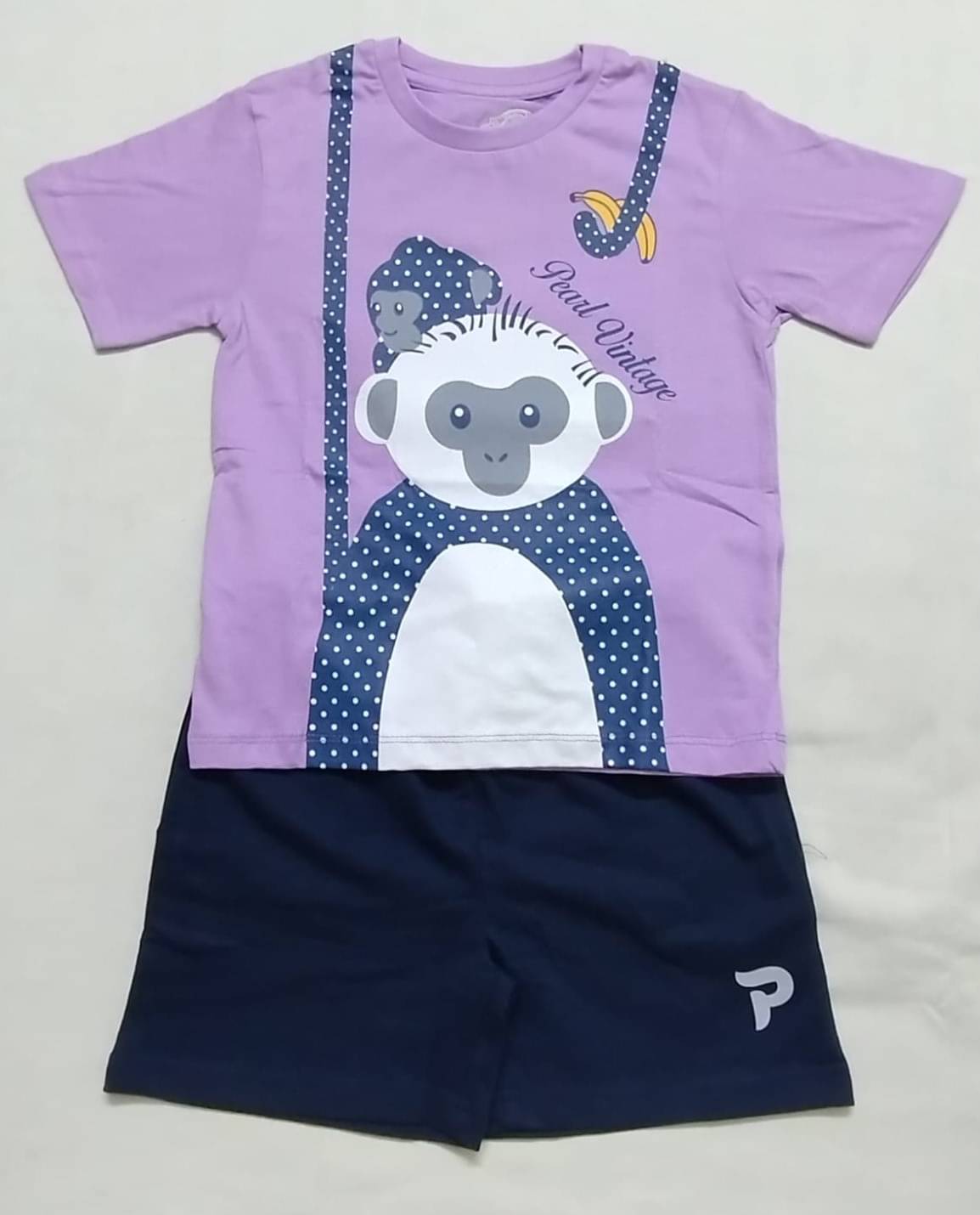 Cherry Tree Pack of 1 Boys Cotton Blend T-Shirt & Shorts Set ( Purple ) Cherry Tree Pack of 1 Boys Cotton Blend T-Shirt & Shorts Set ( Purple )