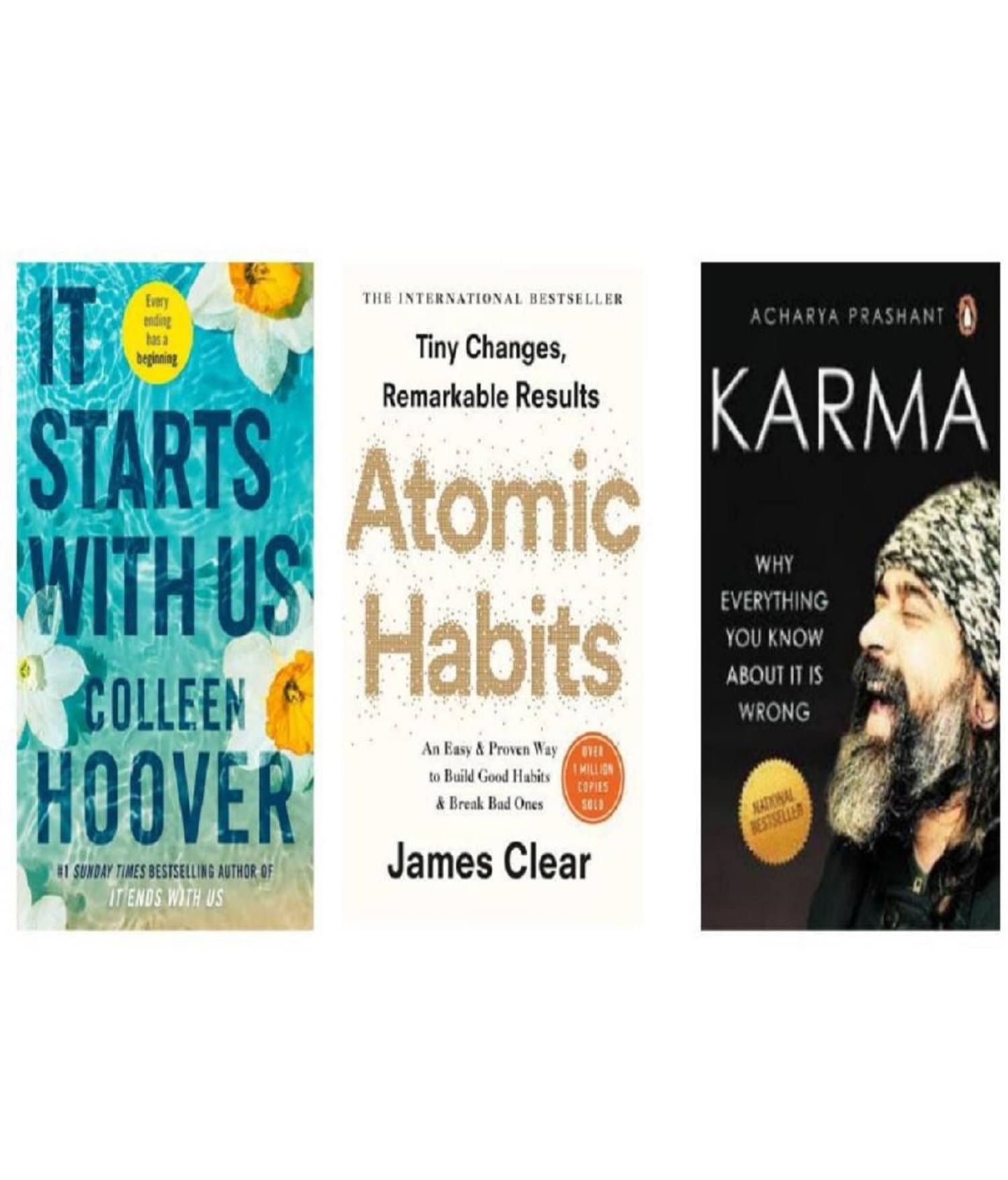 ( Combo of 3 books ) It starts with us & atomic habit & karma - paperback ( Combo of 3 books ) It starts with us & atomic habit & karma - paperback