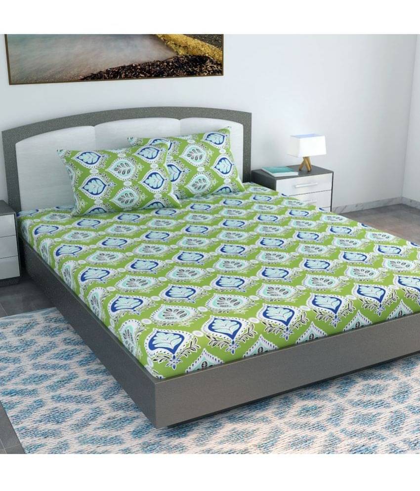 DIVINE CASA Cotton King Bedsheet ( Green )     			DIVINE CASA Cotton King Bedsheet ( Green )