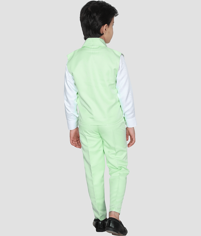 Fourfolds Pack of 1 Boys Cotton Blend Shirt & Pants Set ( Cream )