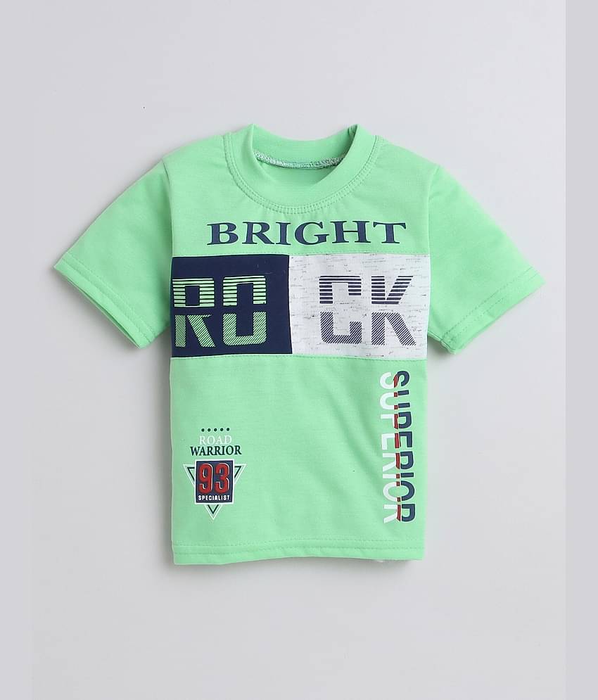 Fourfolds Pack of 1 Boys Cotton T-Shirt & Shorts Set ( Pink )