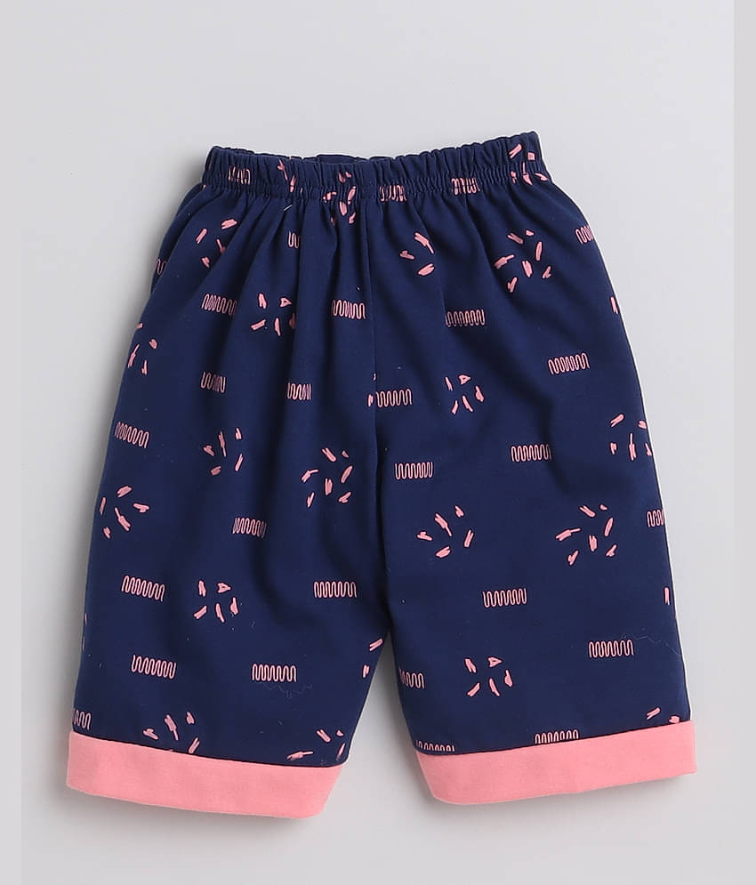 Fourfolds Pack of 1 Boys Cotton T-Shirt & Shorts Set ( Pink )