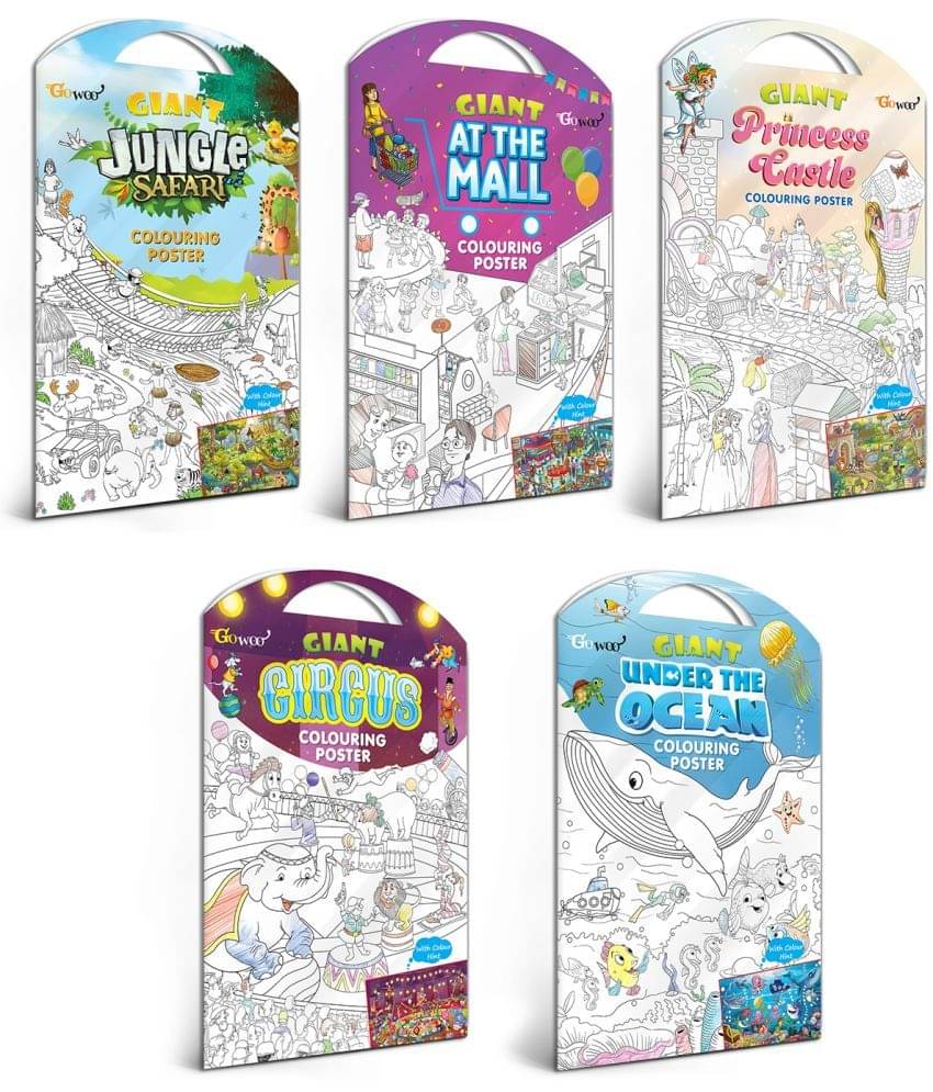 GIANT JUNGLE SAFARI COLOURING POSTER, GIANT AT THE MALL COLOURING POSTER, GIANT PRINCESS CASTLE COLOURING POSTER, GIANT CIRCUS COLOURING POSTER and GIANT DINOSAUR COLOURING POSTER | Pack of 5 Posters I kids activity colouring posters GIANT JUNGLE SAFARI COLOURING POSTER, GIANT AT THE MALL COLOURING POSTER, GIANT PRINCESS CASTLE COLOURING POSTER, GIANT CIRCUS COLOURING POSTER and GIANT DINOSAUR COLOURING POSTER | Pack of 5 Posters I kids activity colouring posters