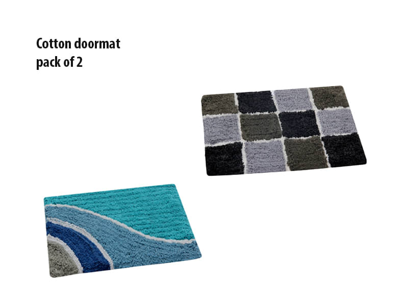 Aazeem Antiskid Cotton Door Mat ( 60 X 40 cm ) Set of 2 Black Aazeem Antiskid Cotton Door Mat ( 60 X 40 cm ) Set of 2 Black
