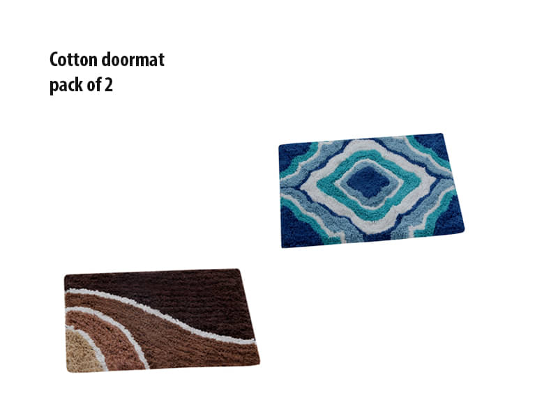     			Aazeem  Antiskid Cotton Door Mat ( 60 X 40 cm ) Set of 2  Rust
