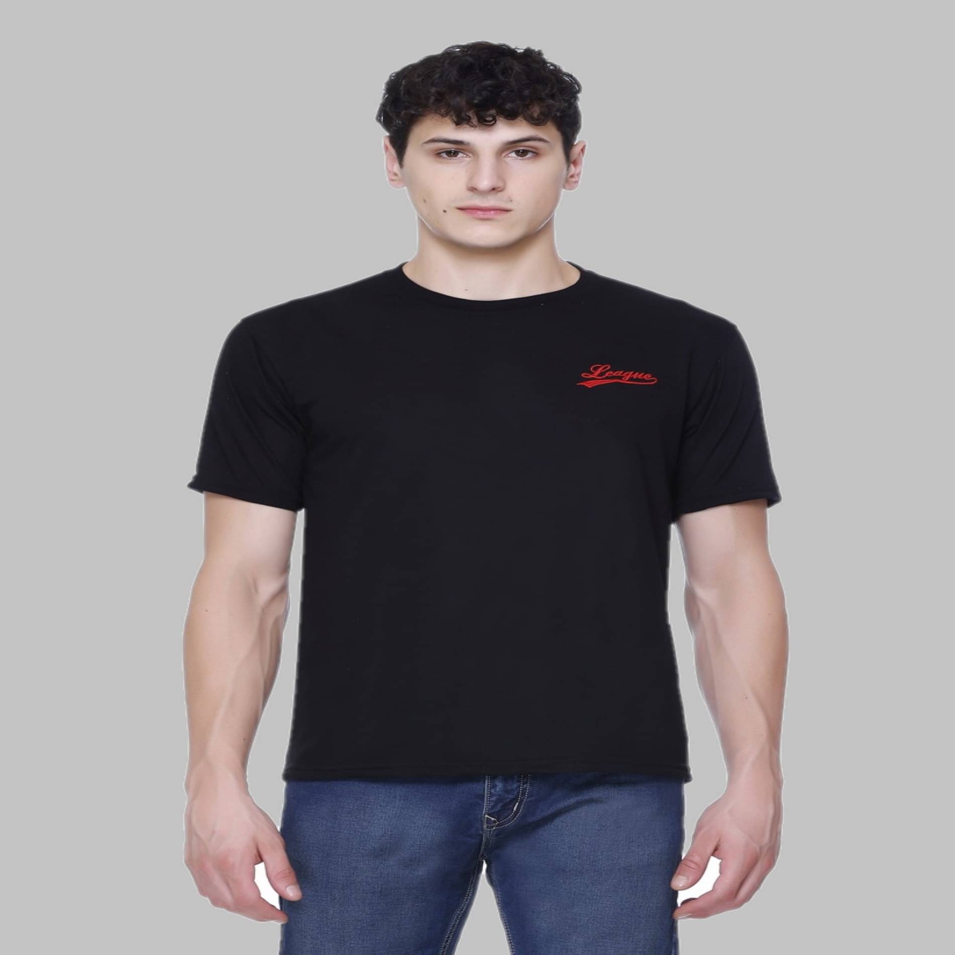 HVBK Pack of 1 Cotton Blend Regular Fit Men's T-Shirt ( Black ) HVBK Pack of 1 Cotton Blend Regular Fit Men's T-Shirt ( Black )