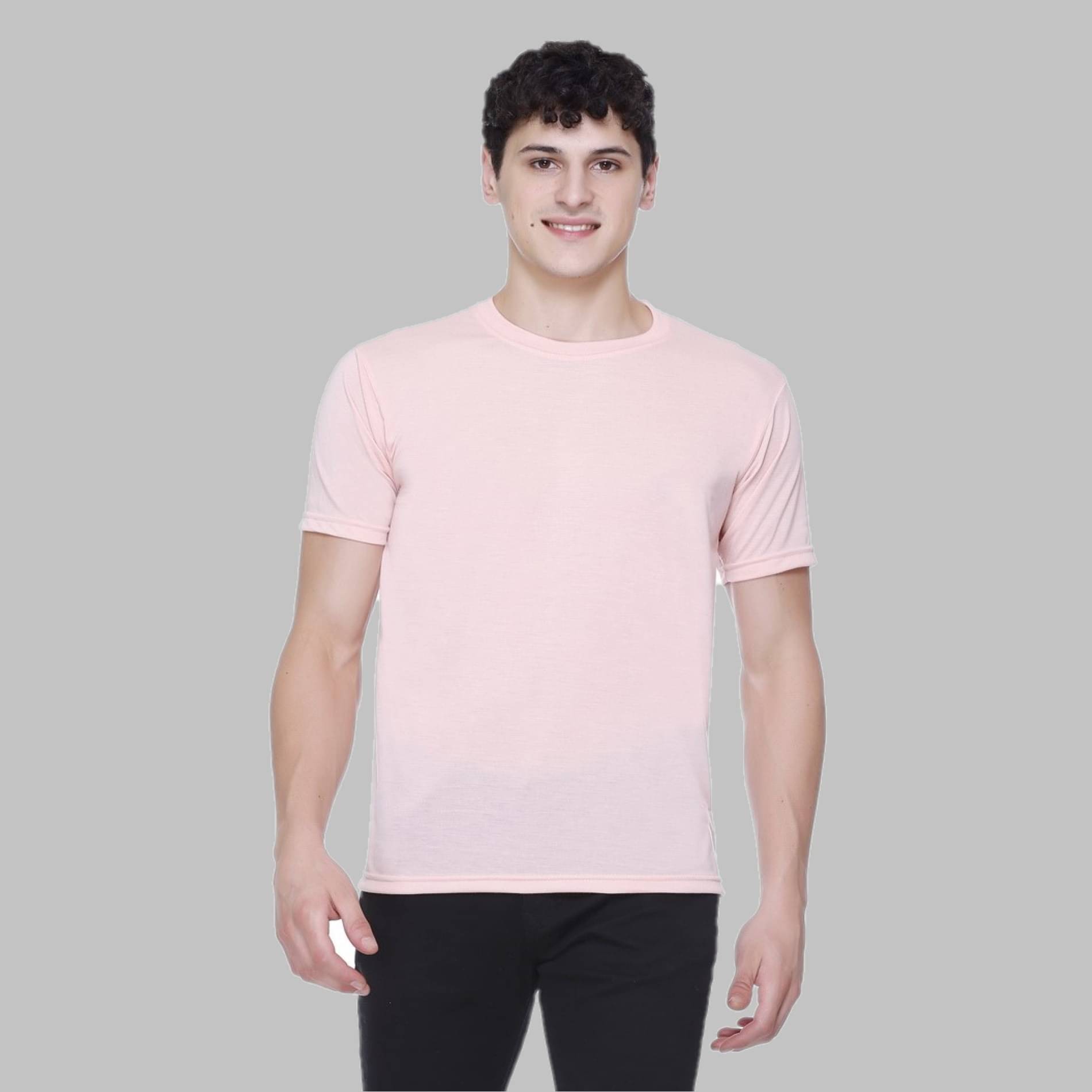     			HVBK Pack of 1 Cotton Blend Regular Fit Men's T-Shirt ( Pink )