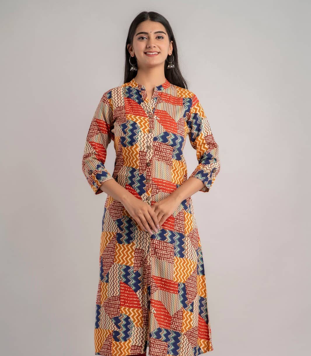 MAUKA - Multicolor Rayon Women's Front Slit Kurti ( Pack of 1 ) - Kurtis, Tunics | Buy online on ZillyBuy