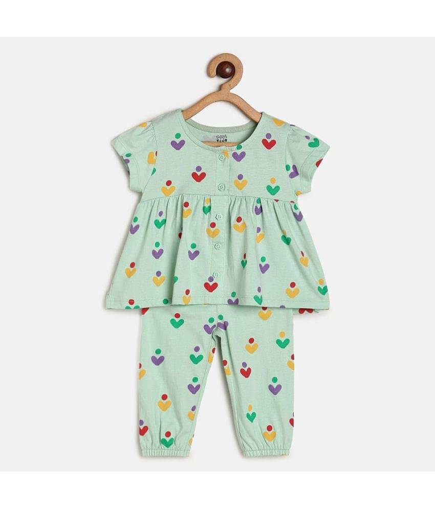     			MINI KLUB Pack of 1 Baby Girls Cotton Top & Trouser ( Green )