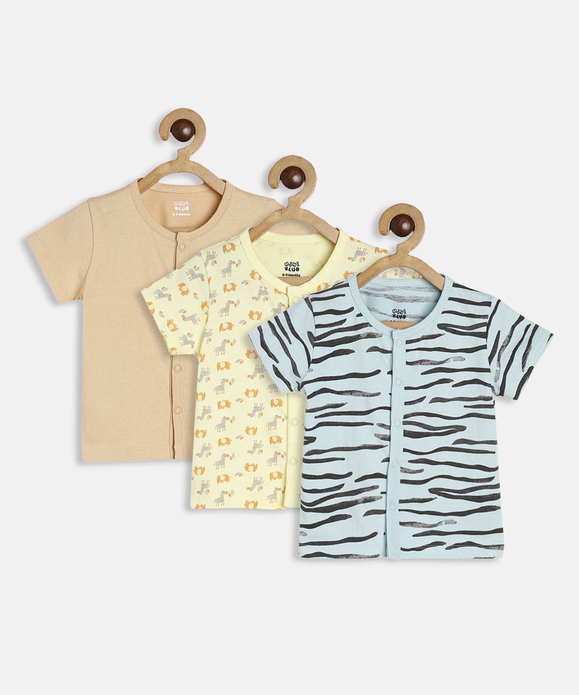    			MINI KLUB Pack of 3 Baby Boys Cotton Shirt ( Multi )