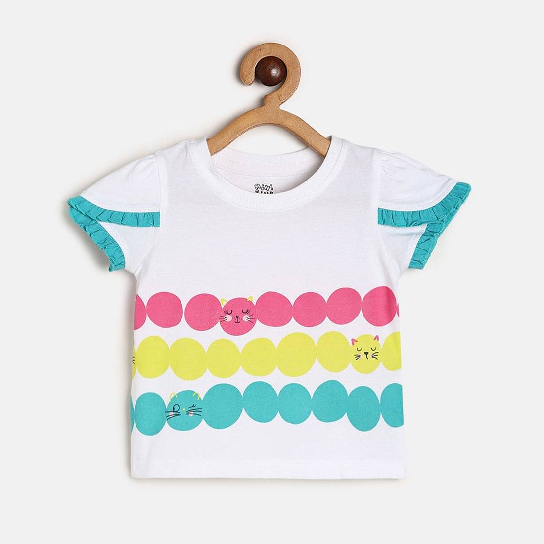     			MINI KLUB Pack of 1 Baby Girls Cotton T-Shirt ( White )