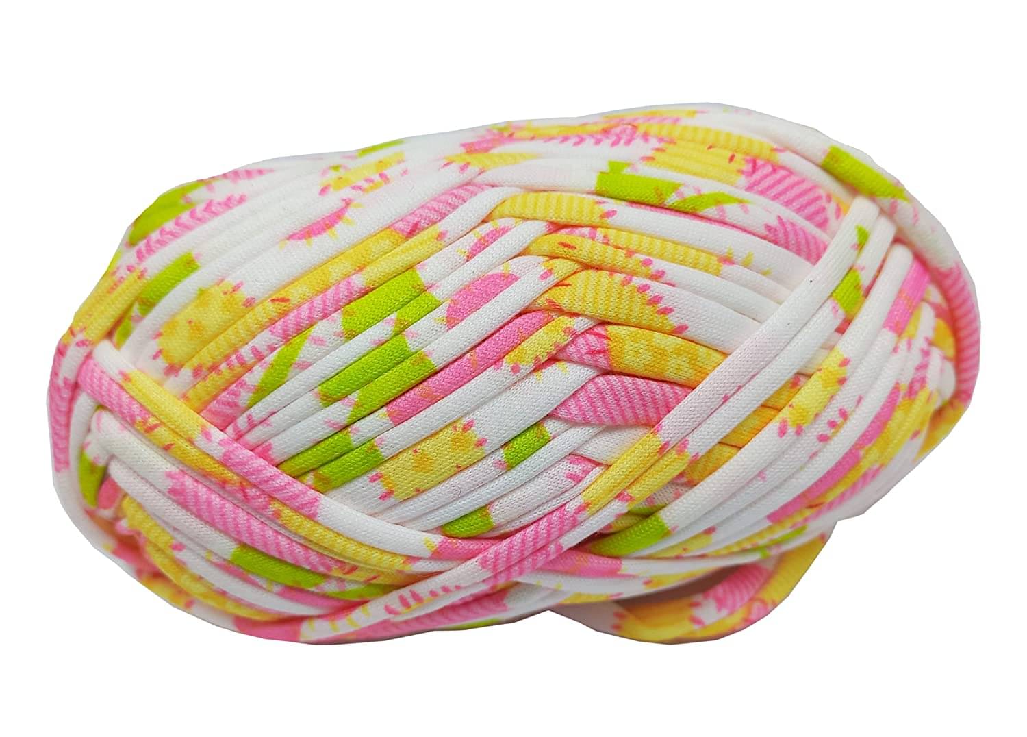     			PRANSUNITA T-Shirt Yarn Carpet, Knitting Yarn for Hand DIY Bag Blanket Cushion Crocheting Projects TSH New 100 GMS (Magenta Printed)