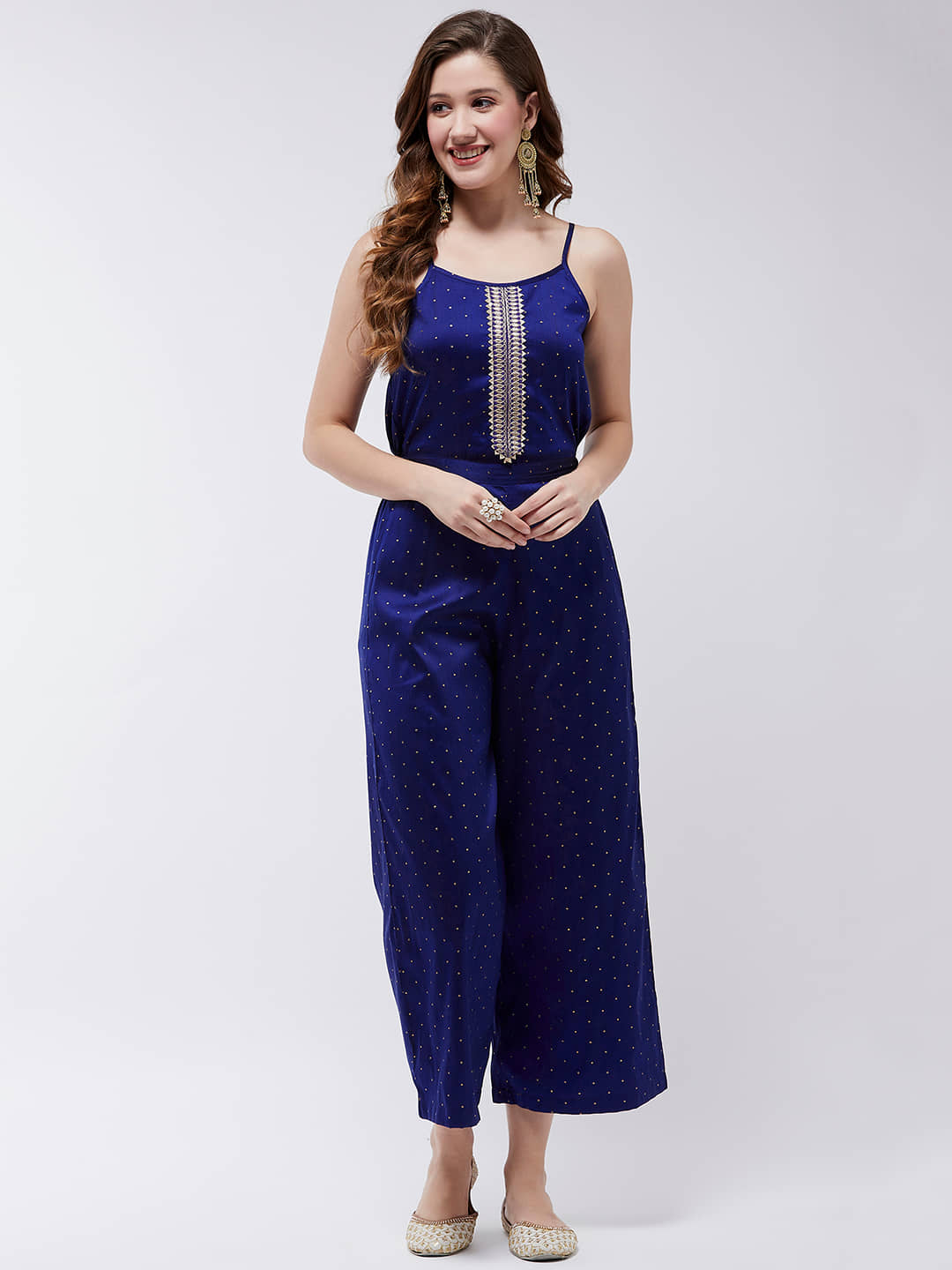Pannkh - Navy Blue Polyester Regular Fit Women's Jumpsuit ( Pack of 1 )