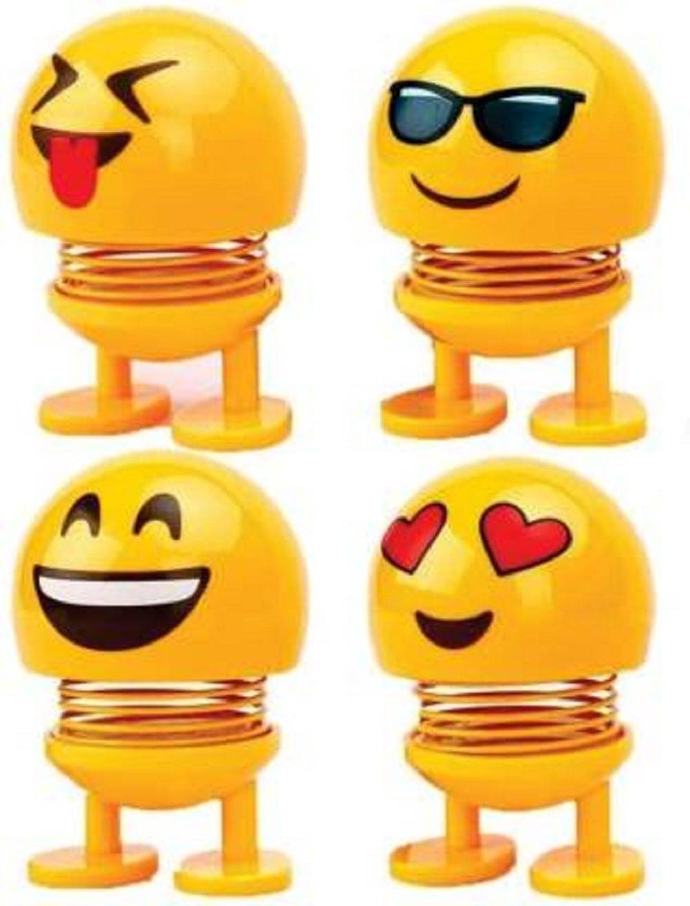 TANTRA Spring Cute Smiley Doll Car Ornament Interior Dashboard Decor Bounce (Pack Of 4) (Yellow) TANTRA Spring Cute Smiley Doll Car Ornament Interior Dashboard Decor Bounce (Pack Of 4) (Yellow)