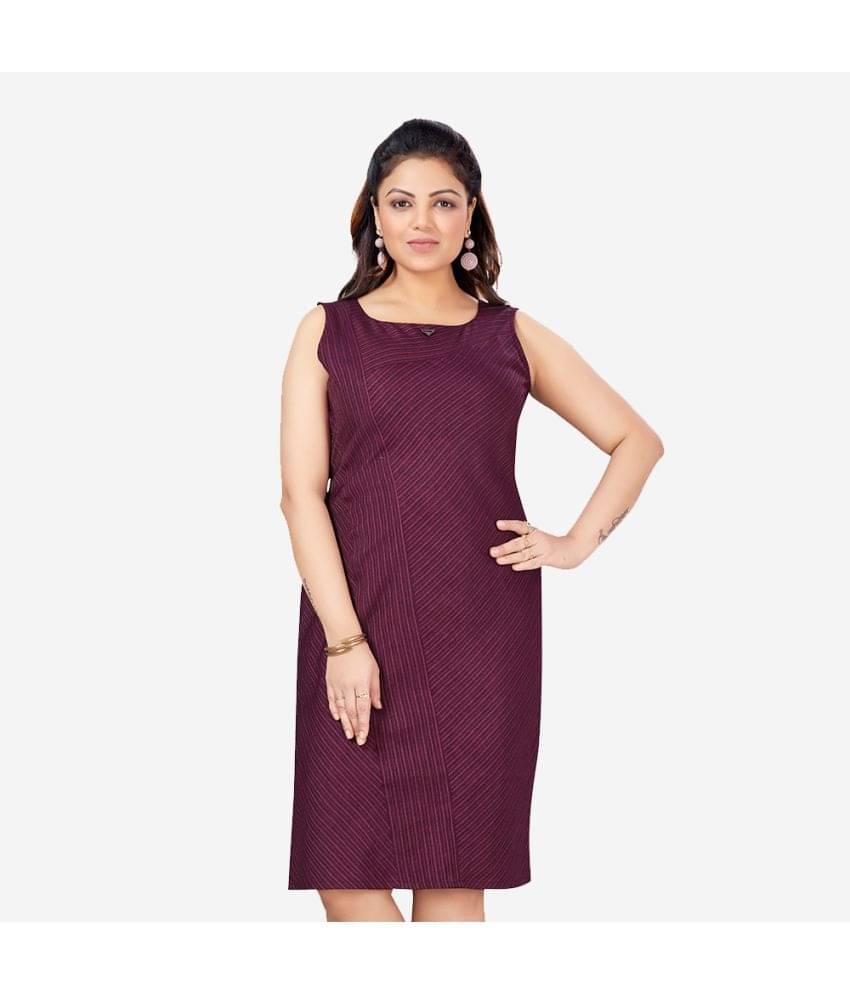 TAT2 FASHIONS - Mauve Viscose Women's A-line Dress ( Pack of 1 ) TAT2 FASHIONS - Mauve Viscose Women's A-line Dress ( Pack of 1 )