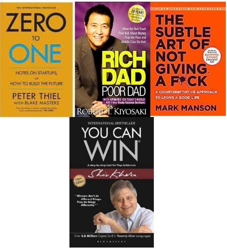     			Zero To One + Rich Dad Poor Dad + The Subtle Art + You Can Win