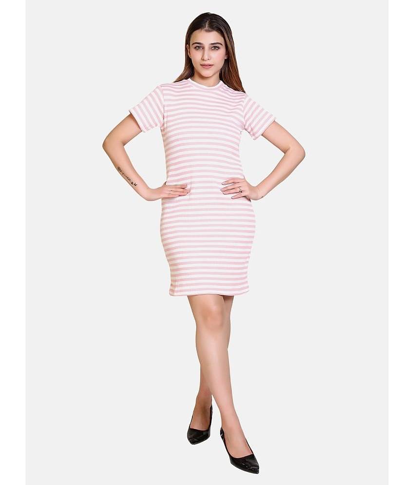 Bombay Velvet - Pink Cotton Blend Women's Shift Dress ( Pack of 1 ) Bombay Velvet - Pink Cotton Blend Women's Shift Dress ( Pack of 1 )