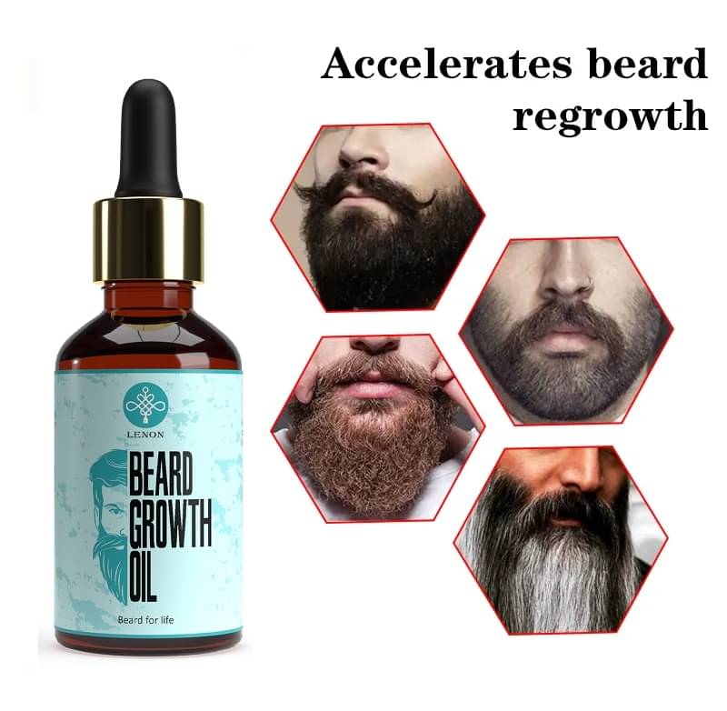     			Lenon Beard Growth Oil, Natural hair oil for Thicker & Longer Beard, Beard Oil for Men 30 ml